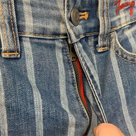Tommy Hilfiger Women's High Rise Skinny Jeans Striped Blue Size 0 - Picture 11 of 13